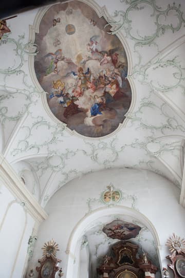 Interior view of the little St. Michael's Church, Salzburg, Austria.