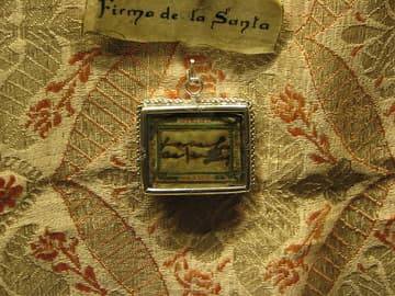 The saint's signature housed in a reliquary of her convent of the Incarnation in Avila, Spain.

St Teresa's writings, produced for didactic purposes, stand among the most remarkable in the mystical literature of the Catholic Church. Consequently, she was named a Doctor of the Church in 1970.