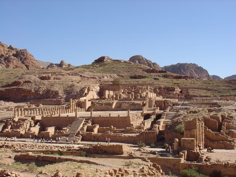 This is what the great temple looks like from the other side of Colonnade Street. The temple was excavated by Brown and is one of the largest excavations in Petra.