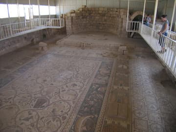 Mosaic floor.