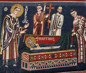 Detail of apse mosaic, dating from the 4th and/or 8th centuries and restored in the 18th and 20th centuries. Sant'Ambrogio, Milan, Italy.