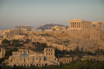 The Parthenon dominates the ancient Acropolis.