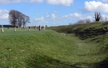 Bank and ditch in the southwest sector of Avebury Henge, c.2600-2400 BC.