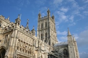 The pretty Perpendicular Gothic central tower.