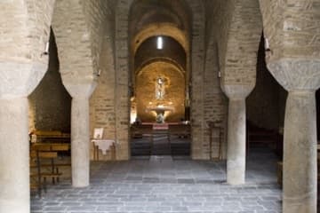 Nave of the abbey church, looking east.