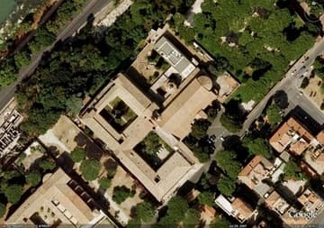 Aerial view of Santa Sabina on the Aventine Hill.