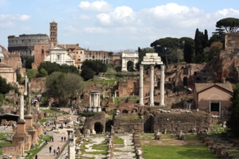 West side of the Temple of Castor viewed from the Capitoline Hill.