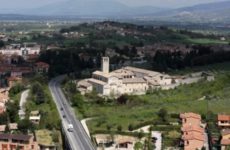 View of San Ponziano Church from the Rocca (castle).