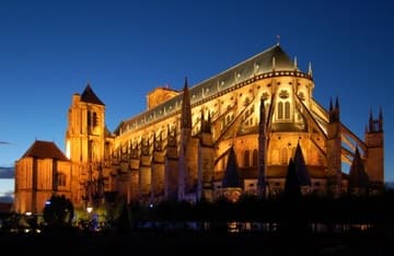 Bourges Cathedral by night.