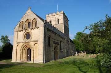Exterior view from southwest. Iffley Church, 1170. Oxford, England.