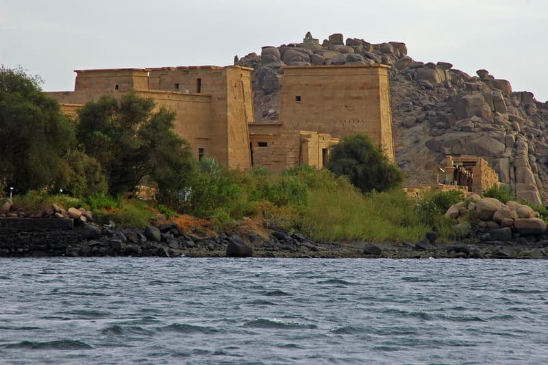 View of the Temple of Isis on Philae from the Nile.