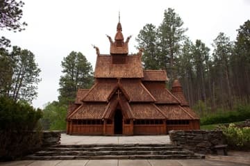 Located on the western outskirts of Rapid City, South Dakota, the Chapel in the Hills is a full-scale replica of the 12th-century Borgund Stave Church in Norway. It was built in 1969 by a local benefactor and is associated with the Evangelical Lutheran Church of America. Worship services are held here every evening in the summer.