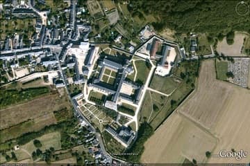 Aerial view of Fontevraud Abbey.