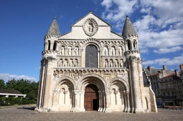 The beautiful 12th-century west facade of Notre-Dame-la-Grande, Poitiers.