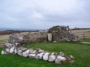 Inside the ruins of St. Non's Chapel.