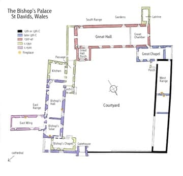 Floor plan of the Bishop's Palace.