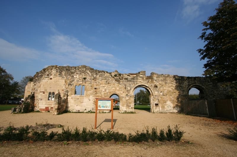 Ruins of St Oswald's Priory in Gloucester.
