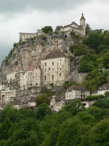 View of Rocadamour's chapels and castle.