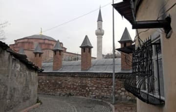 View of the dome and minaret.