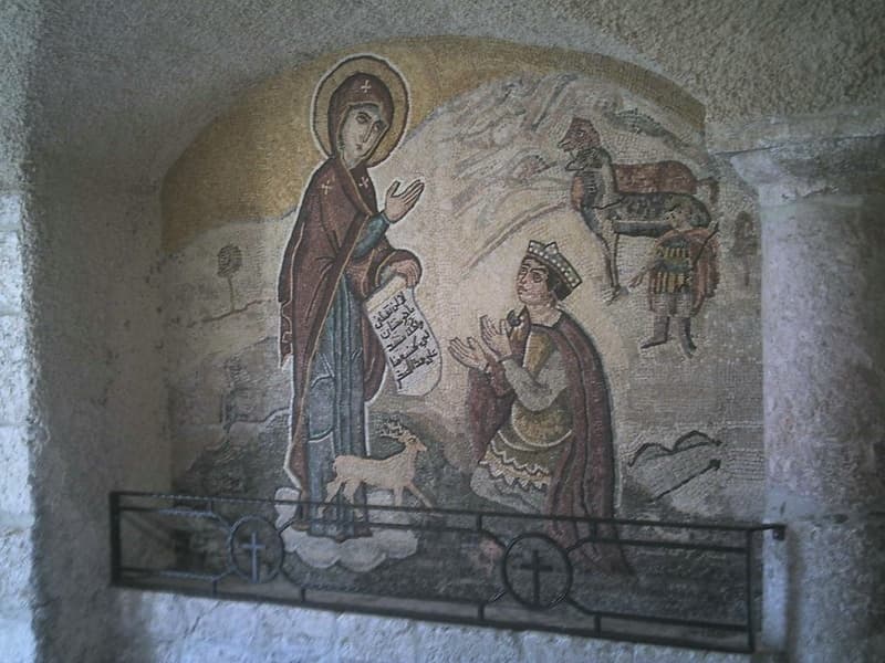 The Virgin Mary appears to Justinian with the plans for the convent of Seidnaya.