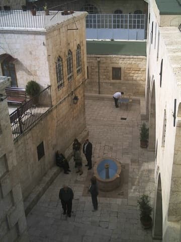 A courtyard in the Seidnaya convent.