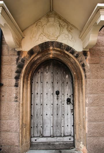 Porch of the Church of St Mary Arches in Exeter, England.